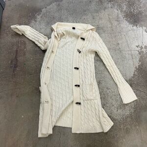 Vintage GAP Women's Ivory Cable Knit duster cardigan with toggles